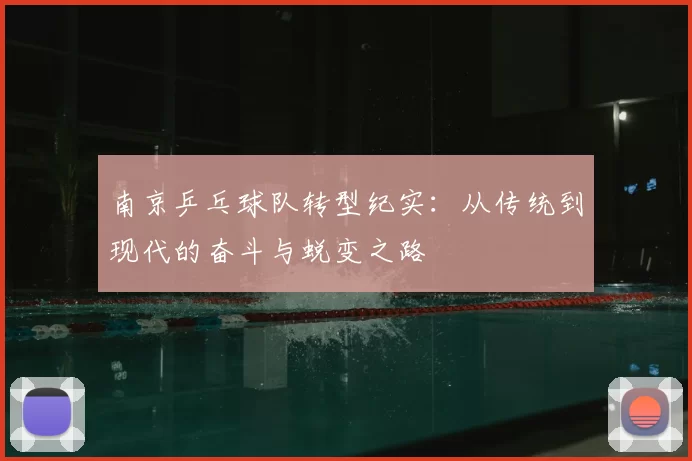 南京乒乓球队转型纪实:从传统到现代的奋斗与蜕变之路